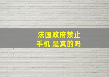 法国政府禁止手机 是真的吗